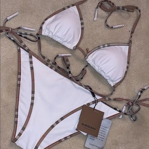 Burberry Mata check trim two-piece swimsuit bikini